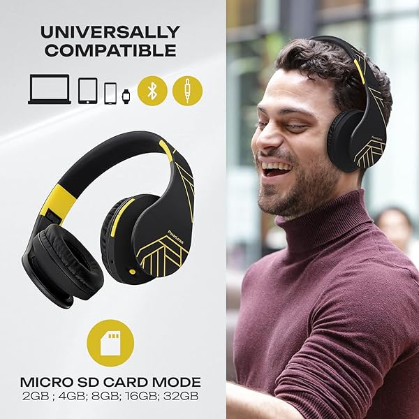 PowerLocus PowerLocus Bluetooth Over-Ear Headphones: Wireless, Foldable, Built-in Mic, FM & Micro SD for iPhone, Samsung, iPad, PC - View 4 of 10
