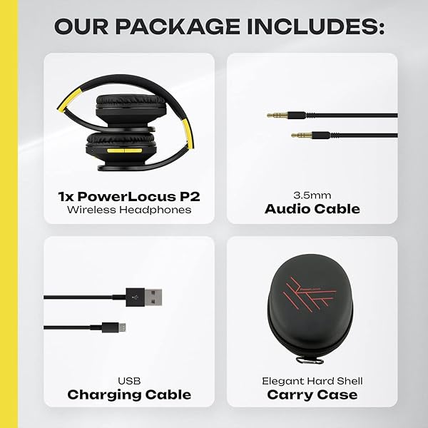 PowerLocus PowerLocus Bluetooth Over-Ear Headphones: Wireless, Foldable, Built-in Mic, FM & Micro SD for iPhone, Samsung, iPad, PC - View 10 of 10