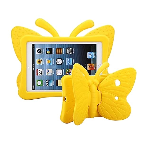 Simicoo Simicoo 3D Cute Butterfly iPad Pro 9.7 Case - Lightweight, Shockproof & Kid-Friendly (Yellow) - Perfect Gift for Kids!