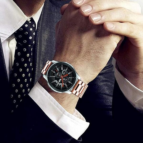 SPINYE SPINYE Band for Galaxy Watch 46mm Solid Stainless Steel Replacement Strap for Samsung Gear S3 Frontier Classic Moto 360 2nd Gen Rose Gold - View 5 of 7