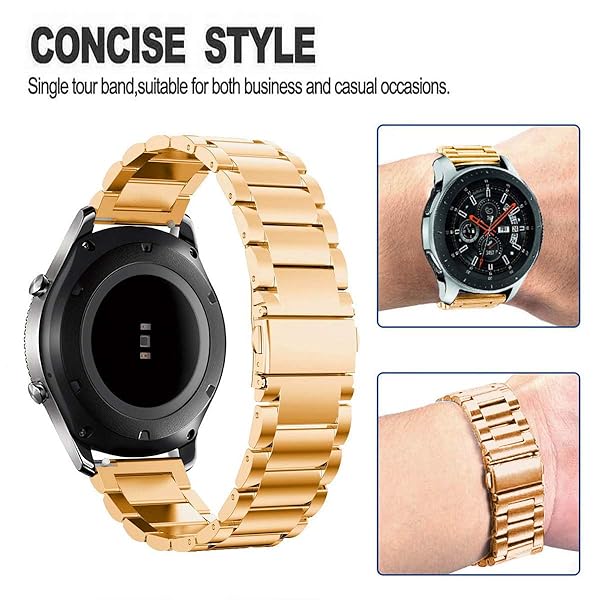 SPINYE SPINYE Band for Galaxy Watch 46mm Solid Stainless Steel Replacement Strap for Samsung Gear S3 Frontier Classic Moto 360 2nd Gen Rose Gold - View 7 of 7