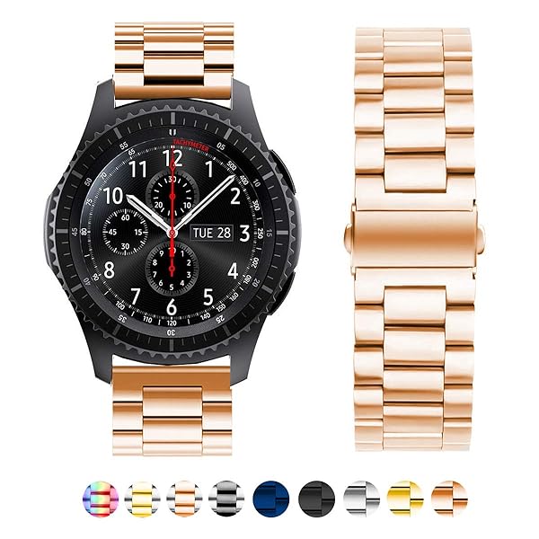 SPINYE Band for Galaxy Watch 46mm Solid Stainless Steel Replacement Strap for Samsung Gear S3 Frontier Classic Moto 360 2nd Gen Rose Gold