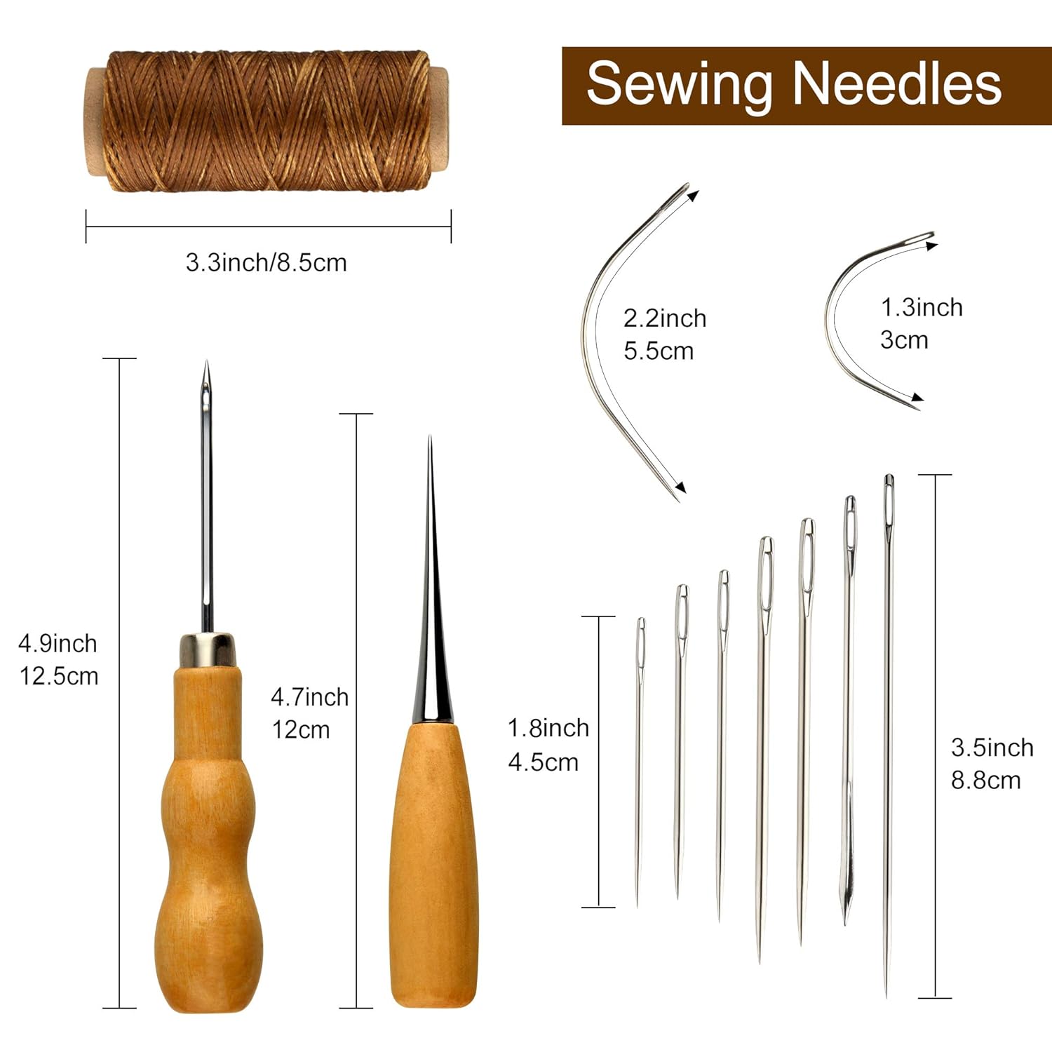 FEPITO FEPITO 21pcs Leather Waxed Thread Kit 8 Colors 264 Yards 150D for DIY Sewing Craft with Leather Hand Tools - View 5 of 7