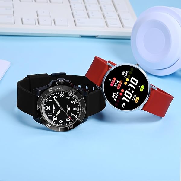 WOCCI WOCCI 20mm Silicone Watch Band Quick Release Rubber Replacement Strap with Silver Buckle Black - View 7 of 9