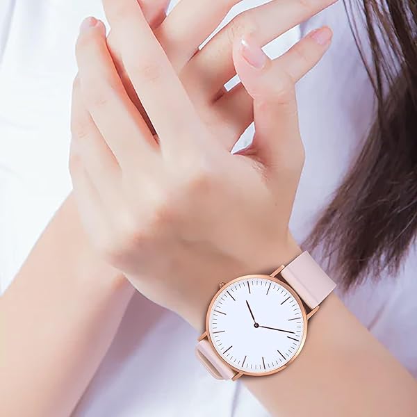 WOCCI WOCCI 22mm Light Pink Silicone Watch Band Quick Release Rubber Strap with Silver Buckle - View 2 of 9