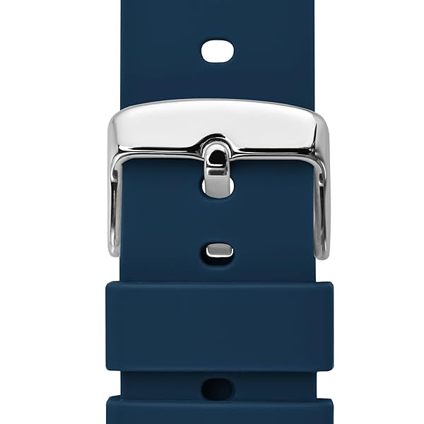 WOCCI WOCCI 20mm Silicone Watch Band Quick Release Rubber Strap with Silver Buckle Navy Blue - View 9 of 9