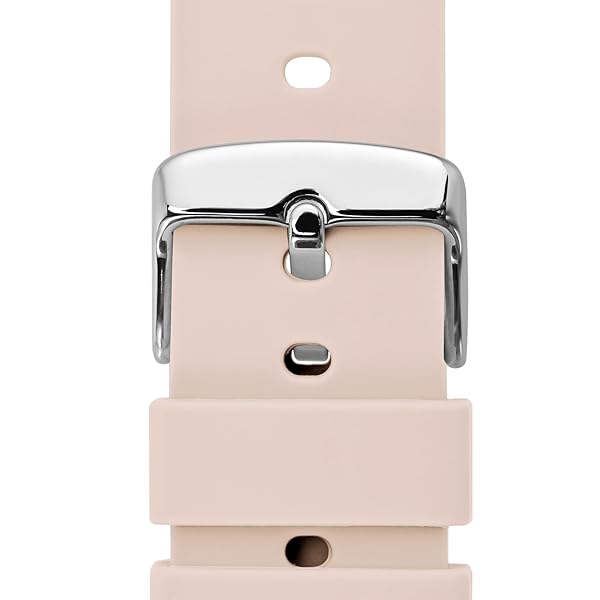 WOCCI WOCCI 20mm Light Pink Silicone Watch Band Quick Release Rubber Strap with Silver Stainless Steel Buckle - View 9 of 9