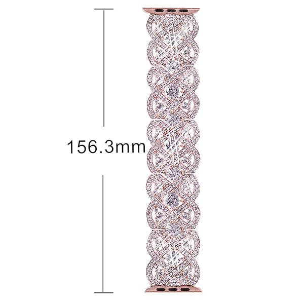 VIQIV VIQIV Bling Bands for Apple Watch Ultra: Diamond Rhinestone Metal Strap for 38mm-49mm Series SE 1-9 - View 3 of 5