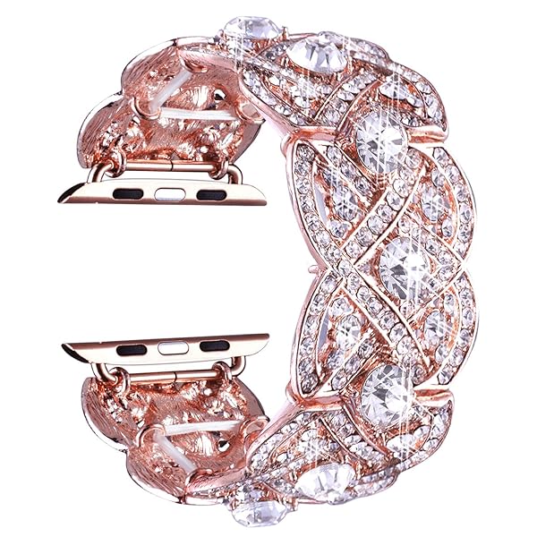 VIQIV Bling Bands for Apple Watch Ultra: Diamond Rhinestone Metal Strap for 38mm-49mm Series SE 1-9
