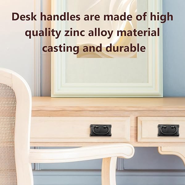 Antrader Antrader Zinc Alloy Rectangular Pull Handle 4-Pack for Lockers Cabinets and Drawers 3.74 x 2.04 Inch Elliptical Grip - View 5 of 6