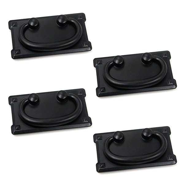 Antrader Antrader Zinc Alloy Rectangular Pull Handle 4-Pack for Lockers Cabinets and Drawers 3.74 x 2.04 Inch Elliptical Grip