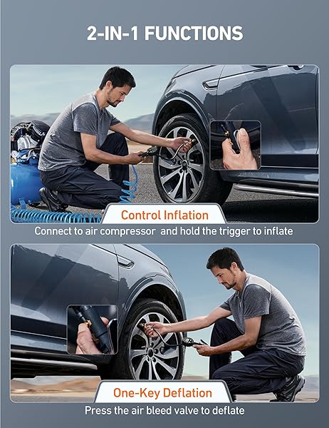 AstroAI AstroAI Digital Tire Pressure Gauge & Inflator: Heavy Duty Air Chuck, 3-250 PSI, Quick Connect for Easy Use - View 4 of 7