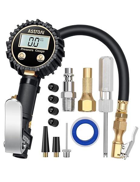 AstroAI AstroAI Digital Tire Pressure Gauge & Inflator: Heavy Duty Air Chuck, 3-250 PSI, Quick Connect for Easy Use - View 2 of 7