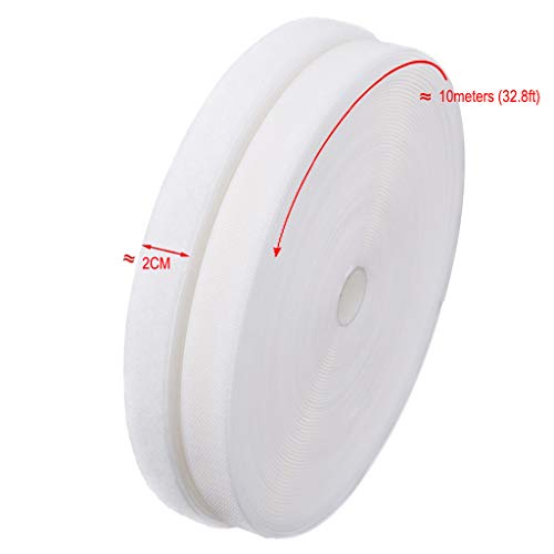 IHKFILAN White Sew On Hook and Loop Tape 3/4 Inch Wide 10 Meters Length Durable Nylon Fabric for Easy Fastening - View 2 of 7