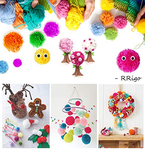 RRigo Pom Pom Maker Set 4 Sizes for DIY Wool Yarn Knitting Craft Projects Ideal for Adults - View 9 of 9