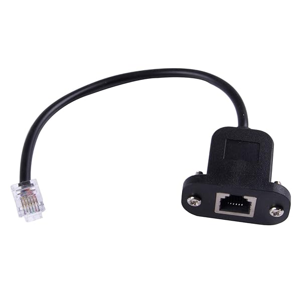 Suamdoen Suamdoen RJ12 6P6C Female to Male Ethernet Extension Cable 15cm - Reliable LAN Network Panel Mount