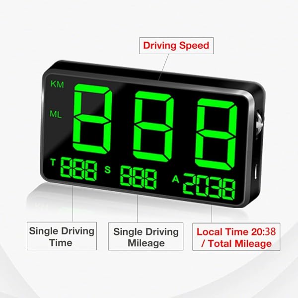 kingneed Kingneed HUD Universal GPS Head-Up Display: Speedometer, Odometer & Over Speed Alarm for All Vehicles - View 4 of 10
