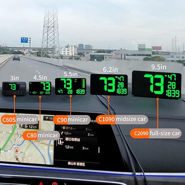 kingneed Kingneed HUD Universal GPS Head-Up Display: Speedometer, Odometer & Over Speed Alarm for All Vehicles - View 6 of 10