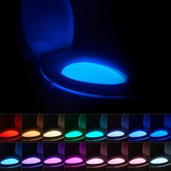Chunace Chunace Toilet Bowl Night Light: 16 Color LED Motion Sensor Gadget for Fun Bathroom Decor & Unique Gifts 2024
