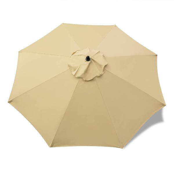 Sunnyglade Sunnyglade 9ft Patio Umbrella Replacement Canopy Market Umbrella Top Canopy Tan Color with 8 Ribs for Outdoor Use - View 5 of 6