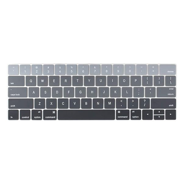 "Ultra Thin Gradient Keyboard Cover for MacBook Pro 13/15" (A1706/A1989/A2159/A1707/A1990) - Grey Protector for 2016-2019 Models"