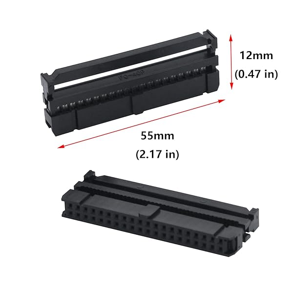Antrader Antrader 30 Pack 2X20 FC40P 40Pin IDC Socket Connector Female 254mm Pitch Plug Header Dual Rows for Flat Ribbon Cable - View 2 of 6