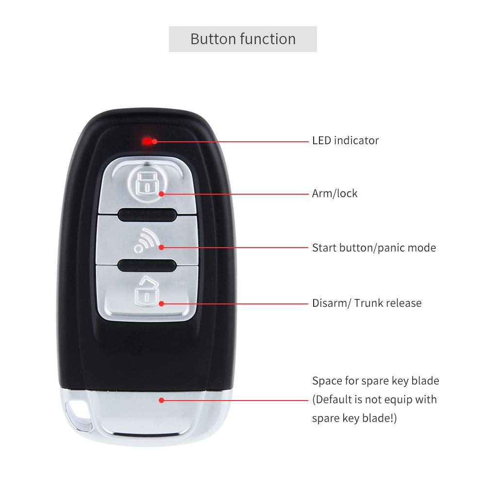 EASYGUARD EASYGUARD EC003-NS PKE Car Alarm Proximity Entry Push Start Remote Engine Start Shock Warning DC12V - View 2 of 8