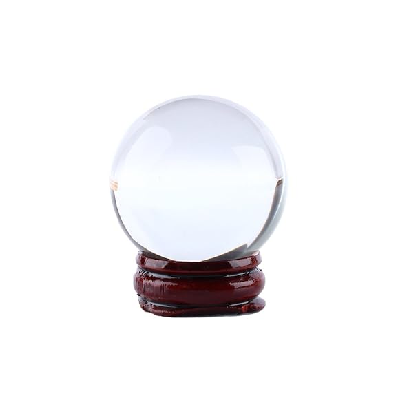 Hilitand 40mm Clear Crystal Ball Sphere - Rare Natural Quartz with Stand | Asian Magic Decor