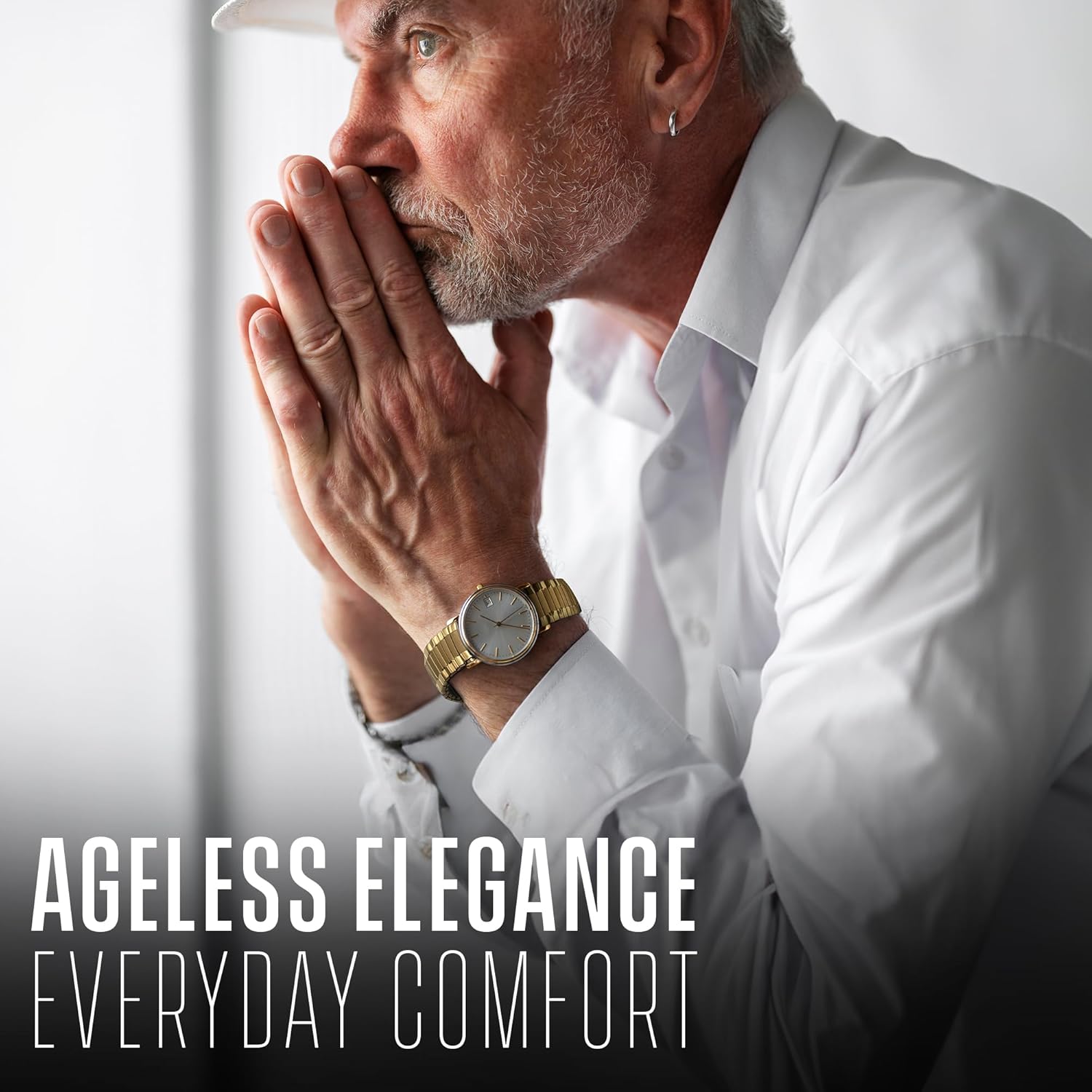 STUNNING SELECTION Alpine Stainless Steel Expansion Watch Band for Men and Women Flexible Replacement Strap Compatible with Regular and Smart Watches Two Tone - View 4 of 9