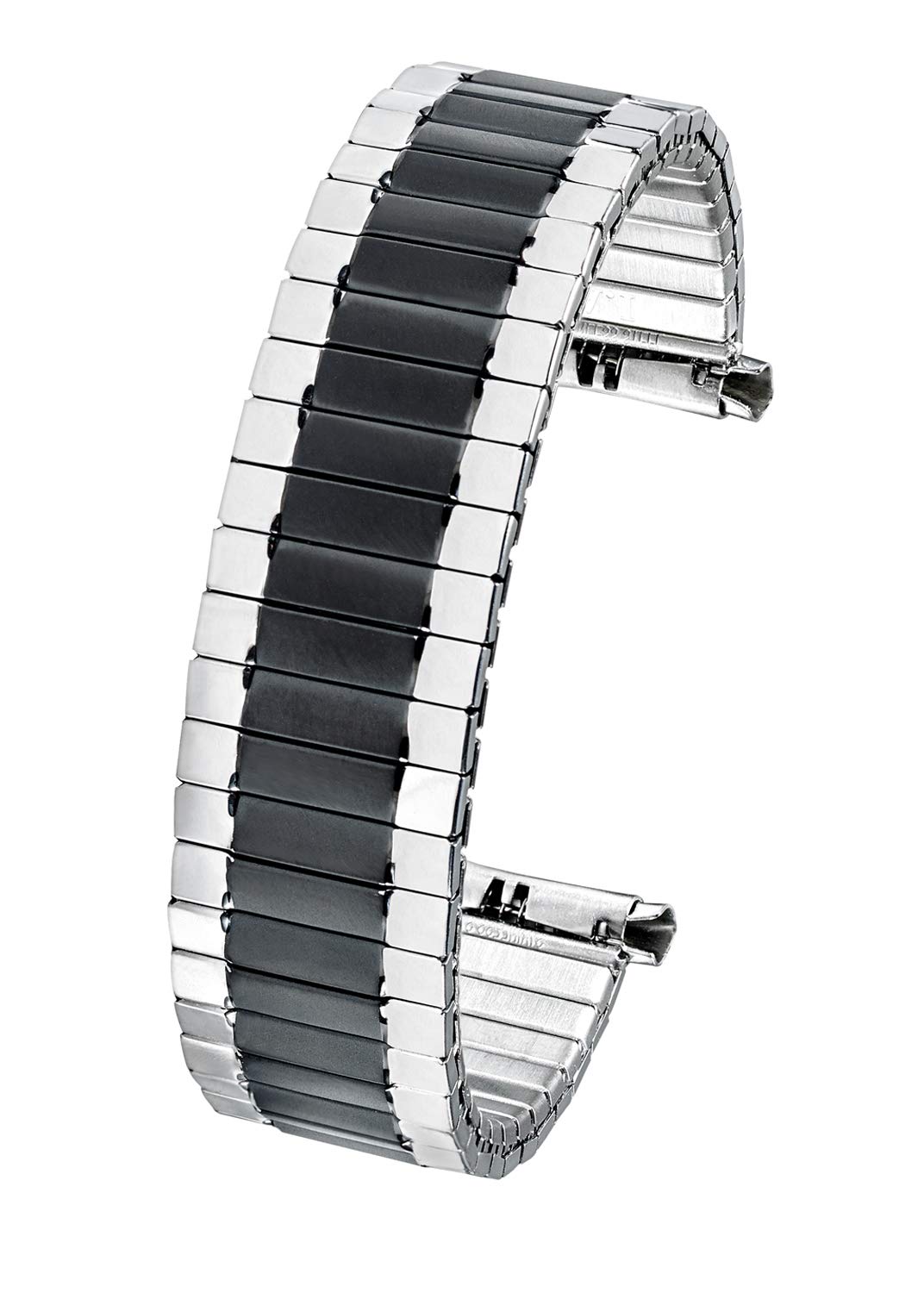 STUNNING SELECTION Alpine Stainless Steel Expansion Watch Band for Men and Women Flexible Replacement Strap Compatible with Regular and Smart Watches Two Tone - View 9 of 9