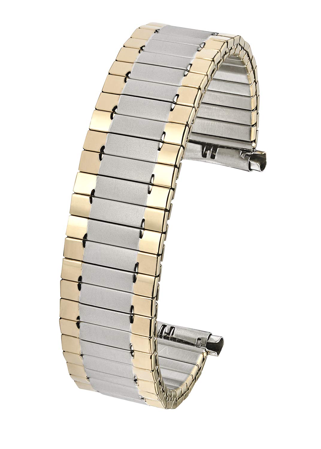 STUNNING SELECTION Alpine Stainless Steel Expansion Watch Band for Men and Women Flexible Replacement Strap Compatible with Regular and Smart Watches Two Tone