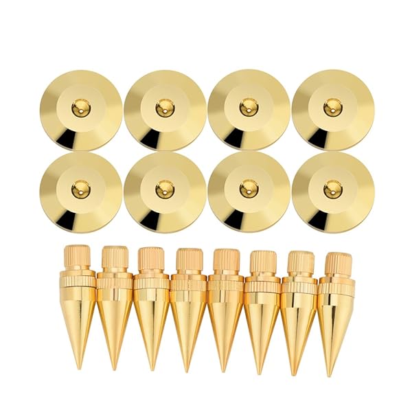 Zerone Zerone Speaker Spike Pad Kit: 8 Pairs of 6x36mm Copper Isolation Stands for Speakers, Amplifiers & Turntables - View 2 of 10