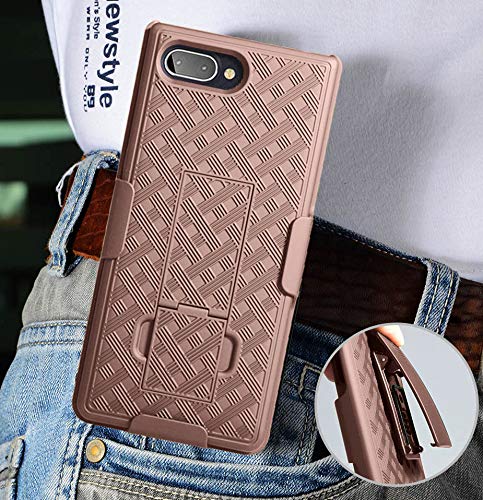 Nakedcellphone Rose Gold Kickstand Case with Clip for BlackBerry Key2 LE - Rotating Belt Holster Combo - View 7 of 10