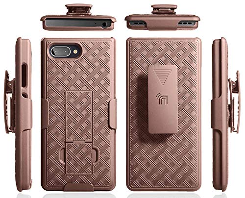 Nakedcellphone Rose Gold Kickstand Case with Clip for BlackBerry Key2 LE - Rotating Belt Holster Combo - View 9 of 10