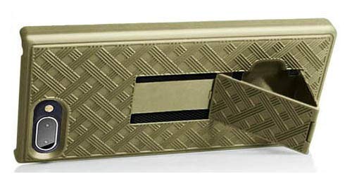 Nakedcellphone Champagne Gold Clip Case for BlackBerry Key2 LE - Kickstand & Holster Combo - View 5 of 10