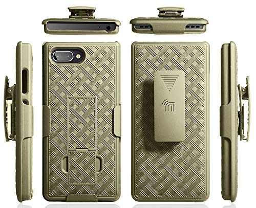 Nakedcellphone Champagne Gold Clip Case for BlackBerry Key2 LE - Kickstand & Holster Combo - View 9 of 10