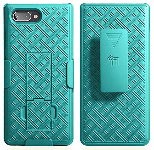 Nakedcellphone Teal Mint Cyan Clip Case for BlackBerry Key2 LE - Kickstand Cover & Belt Holster Combo - View 4 of 10