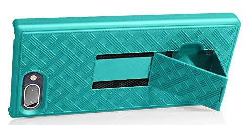 Nakedcellphone Teal Mint Cyan Clip Case for BlackBerry Key2 LE - Kickstand Cover & Belt Holster Combo - View 5 of 10