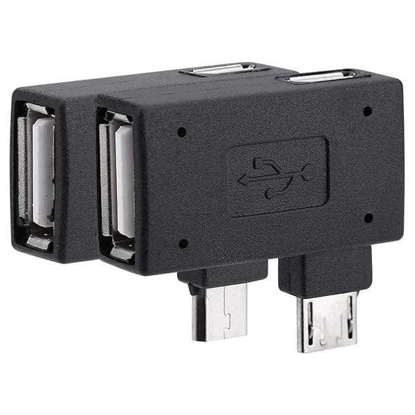 Zerone Zerone 2Pcs Micro USB OTG Adapter - 90 Degree Angled Female to Male with USB Power Supply - View 6 of 10