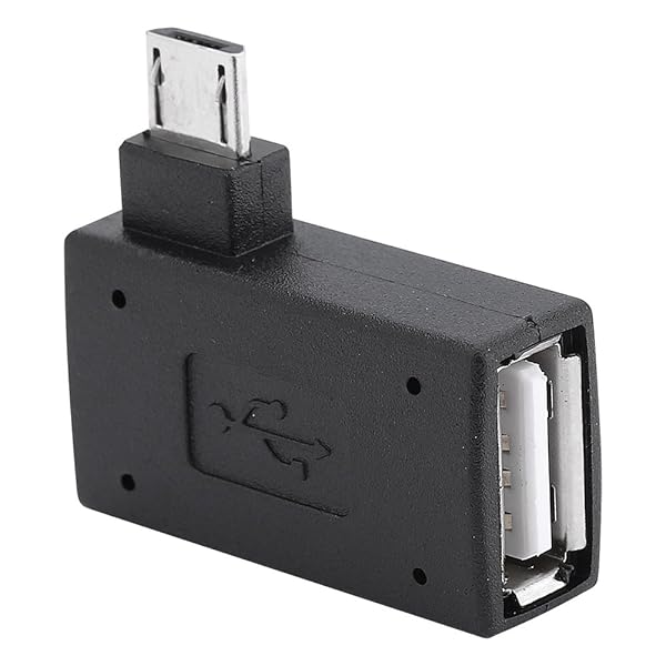 Zerone Zerone 2Pcs Micro USB OTG Adapter - 90 Degree Angled Female to Male with USB Power Supply - View 2 of 10