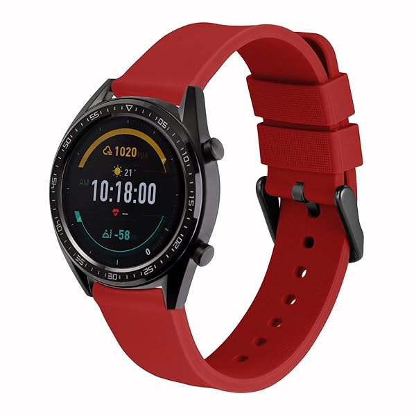 WOCCI WOCCI 22mm Silicone Watch Band Quick Release Rubber Replacement Strap with Black Stainless Steel Buckle in Christmas Red - View 8 of 9