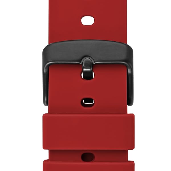 WOCCI WOCCI 22mm Silicone Watch Band Quick Release Rubber Replacement Strap with Black Stainless Steel Buckle in Christmas Red - View 9 of 9