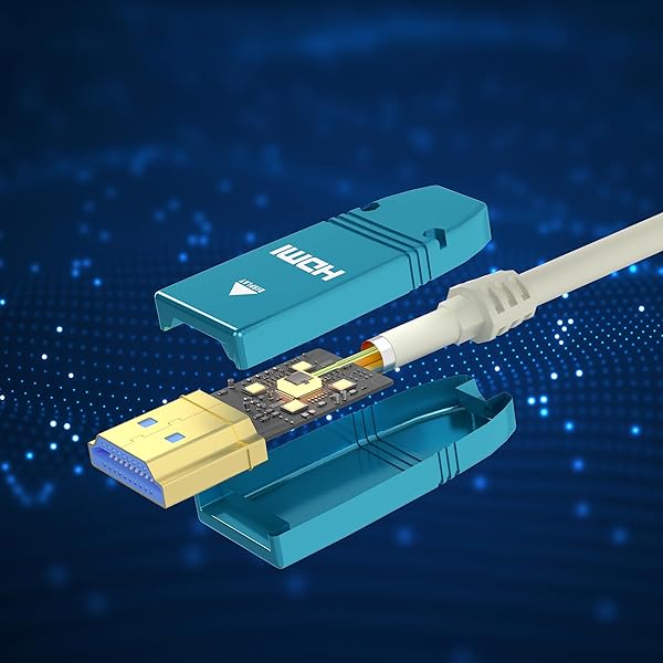 BlueAVS BlueAVS 15 Feet HDMI Fiber Optic Cable 4K 60Hz High Speed 18Gbps Dynamic HDR10 HDCP2.2 eARC White - View 4 of 8