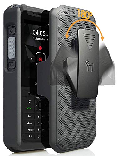 Nakedcellphone Buy Nakedcellphone Combo Series Case for Sonim XP5s - Hard Cover with Kickstand & Rotating Belt Clip - Black - View 9 of 10
