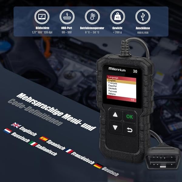 LAUNCH LAUNCH Millennium 30 OBD2 Scanner Car Code Reader Full OBD2 Functions Check Engine Light Diagnostic Tool Lifetime Free Update - View 6 of 6