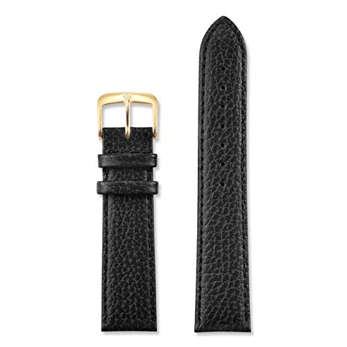 Speidel Speidel Leather Watch Band 16mm to 20mm Black Cowhide Replacement Strap with Stainless Steel Buckle for 18mm Watches - View 3 of 6