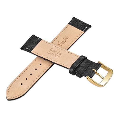 Speidel Speidel Leather Watch Band 16mm to 20mm Black Cowhide Replacement Strap with Stainless Steel Buckle for 18mm Watches - View 4 of 6