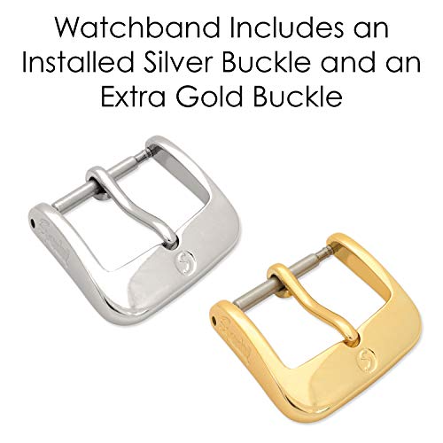 Speidel Speidel Leather Watch Band 16mm to 20mm Black Cowhide Replacement Strap with Stainless Steel Buckle for 18mm Watches - View 5 of 6