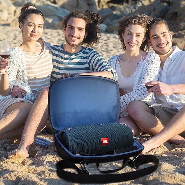 co2CREA co2CREA Hard Travel Case for JBL Xtreme 2 Portable Bluetooth Speaker Black with Blue Interior Durable Protection - View 9 of 9