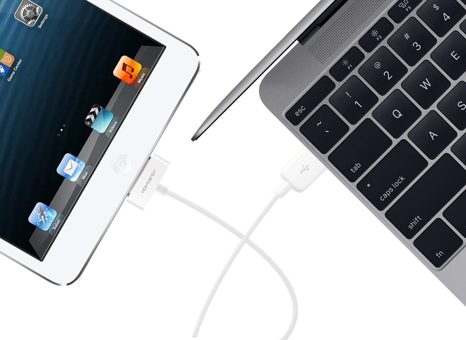 HomeSpot HomeSpot 6.6ft 30 Pin to USB Cable - Extra Long Charging for iPhone 4/4s, iPad 1/2/3, iPod - Compatible & Durable (White) - View 7 of 7